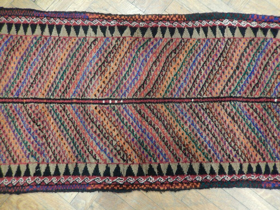 2 x 9 Multi Color Oriental Bokhara Tribal Runner