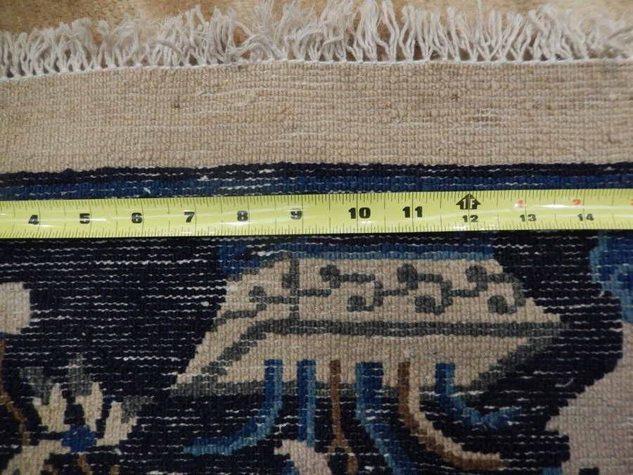 11 x 16 Hand-Knotted 1900s Antique Area Rug Art Deco Vintage Chinese Heritage