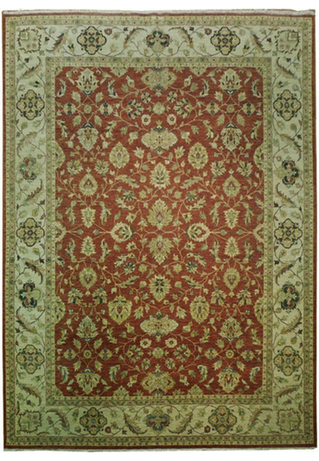 9 x 12 Oushak Rust Orange Antiqued Chobi Peshawar Handmade Rug