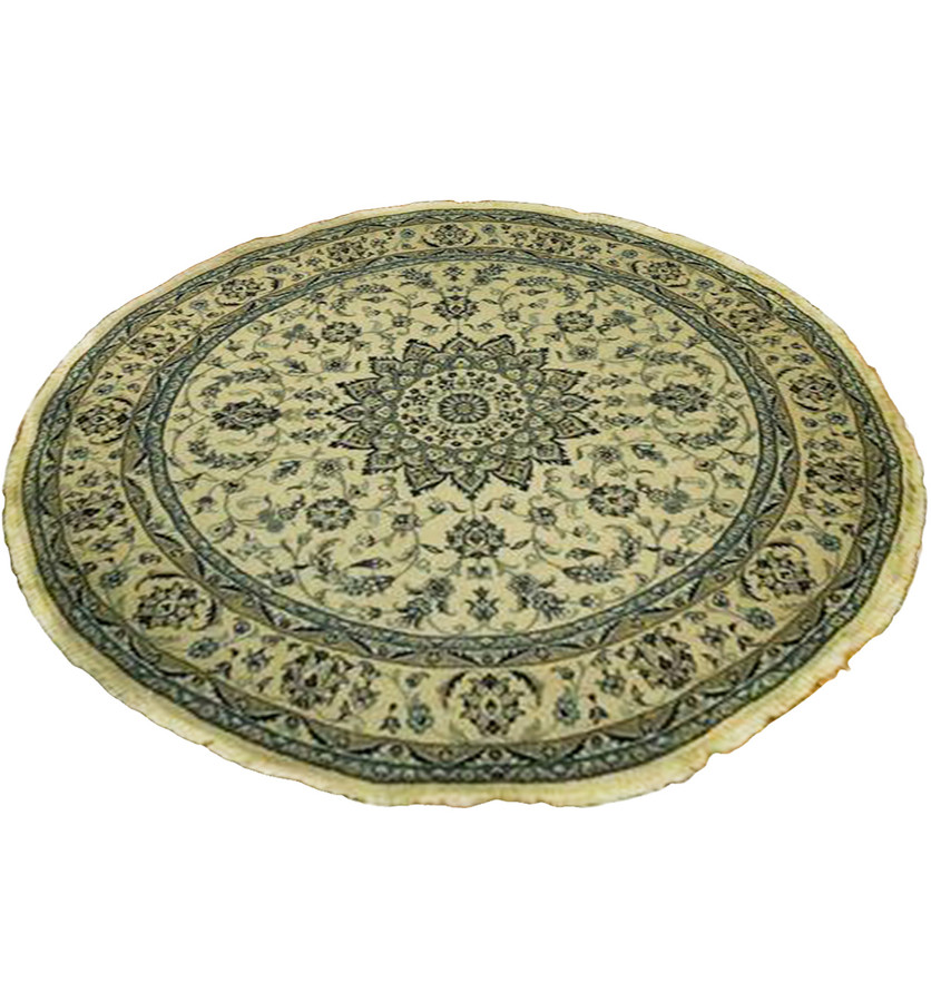 8 x 8 Persian Nain 9LAA Round Wool & Silk Rug