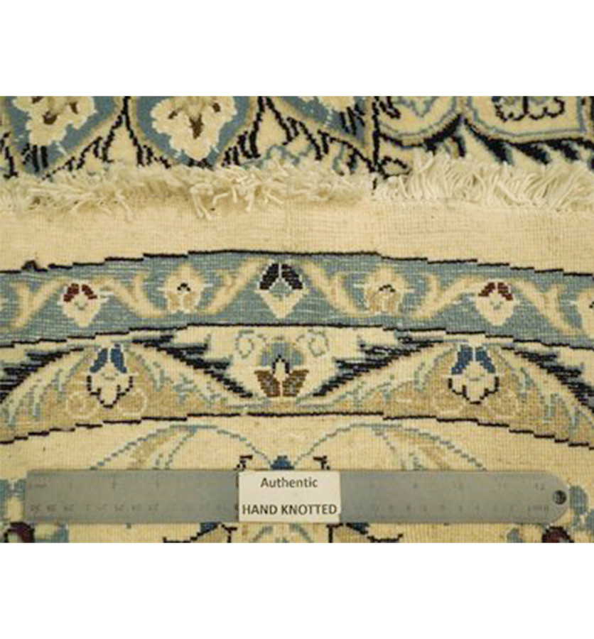 8 x 8 Persian Nain 9LAA Round Wool & Silk Rug