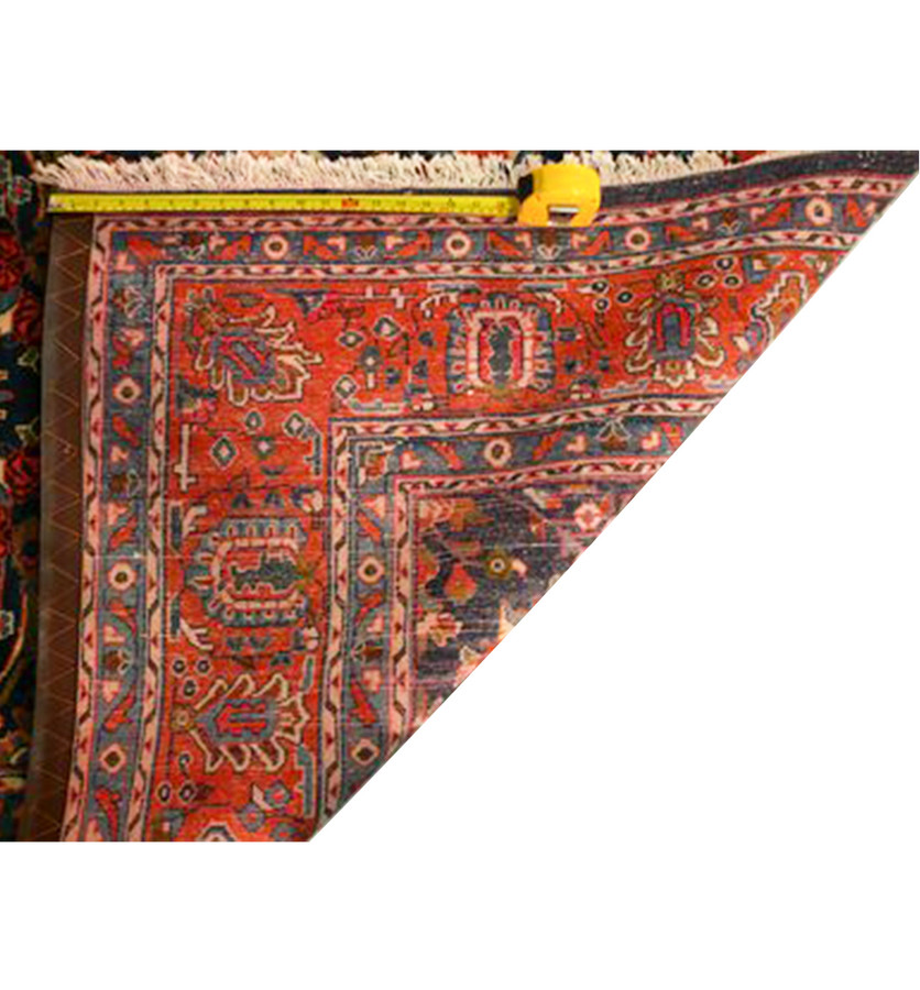 The back of a 7x7 Persian Sarough Square Rug showing the craftsmanship