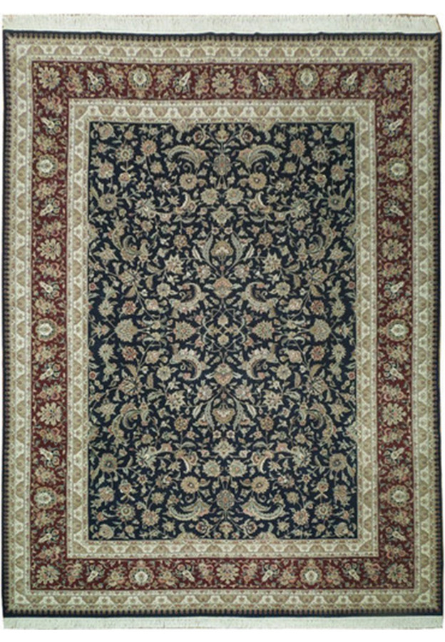 Oriental Jaipur Rug 9x12 Blue Midnight Dark High End Rug Wool & Silk rug