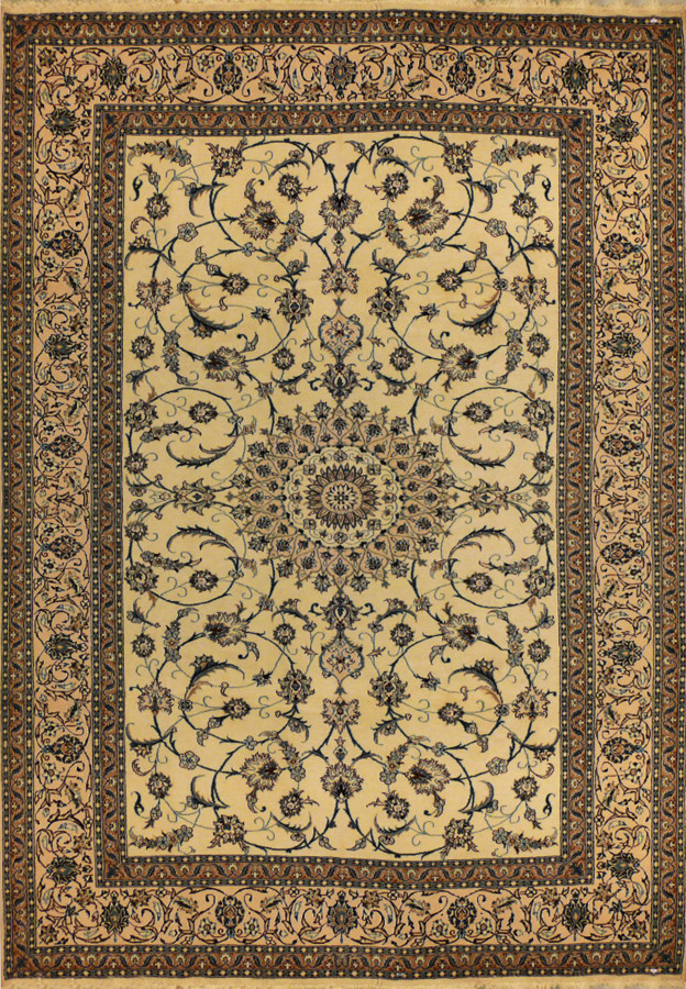 8'2 x 11'6 Persian Nain Dragon Medallion Design Rug