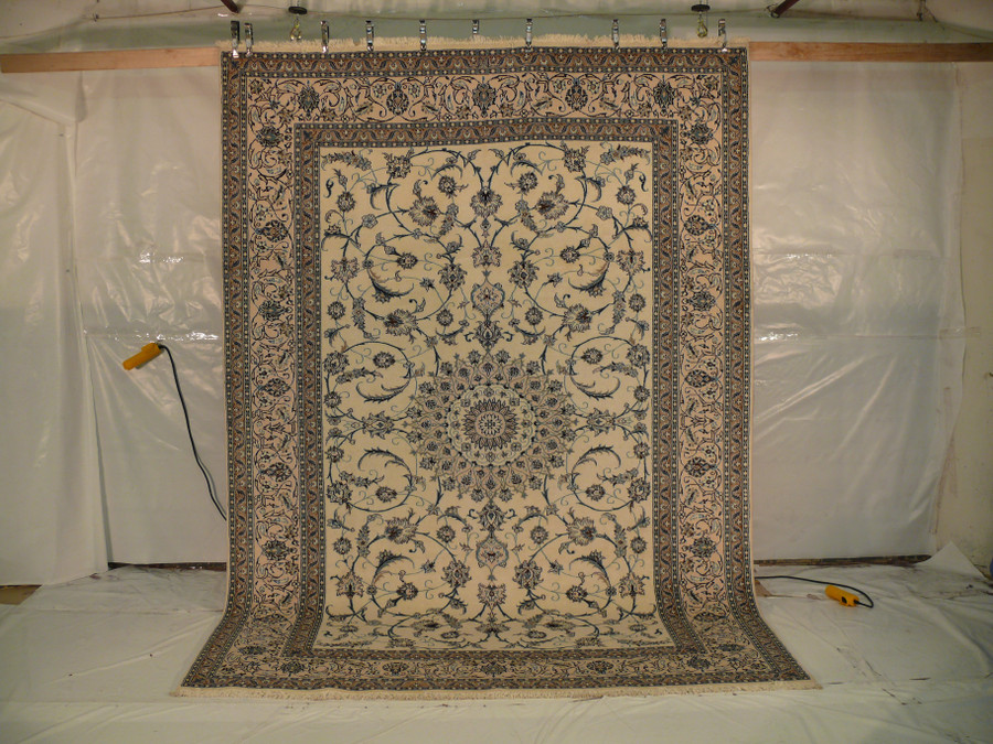 8'2 x 11'6 Persian Nain Dragon Medallion Design Rug