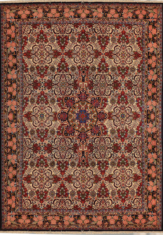 7 x 10 Persian Bijar Rug Floral Design