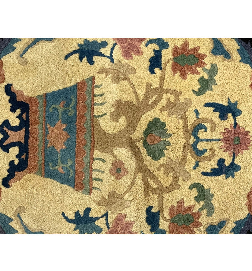 2 x 2 Antique Oriental Art Deco Round Rug
