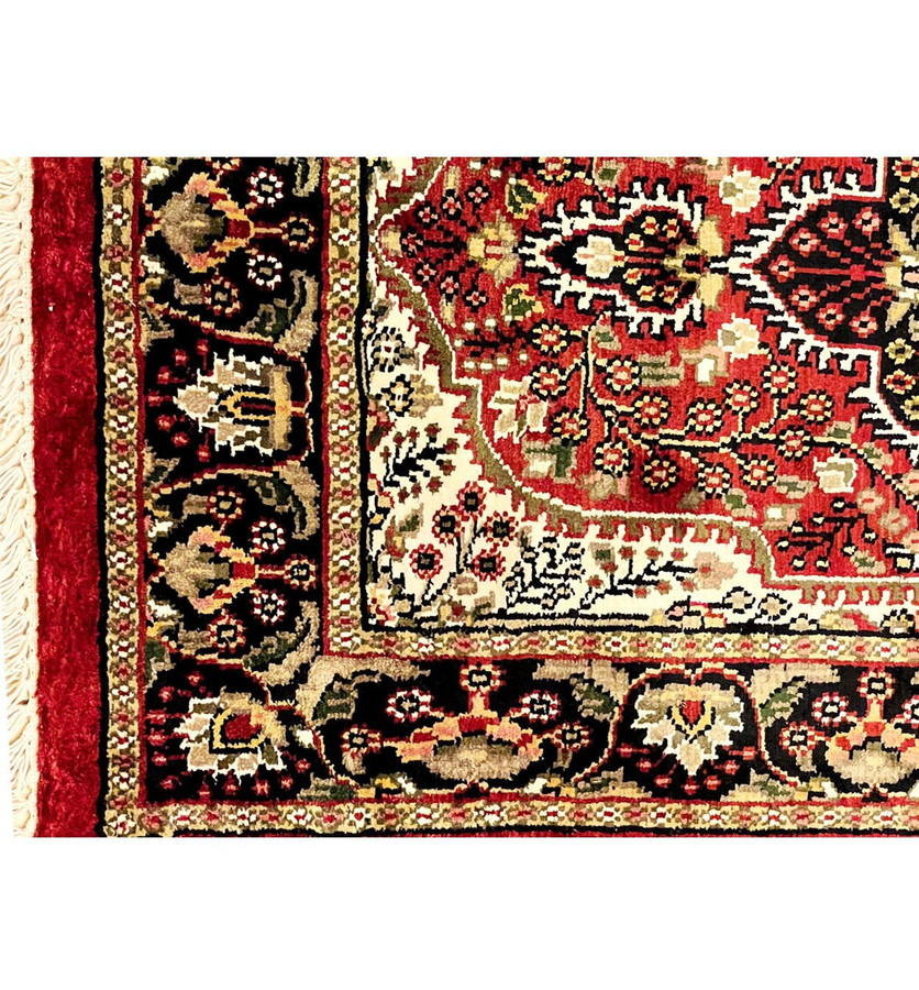 2'7 x 11 Oriental Kashmiri Wool & Silk Runner Rug