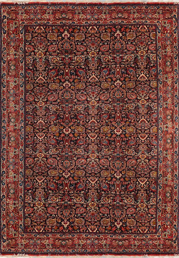 Antique 6'6 x 9'8 Persian Bijar All Over Design Rug