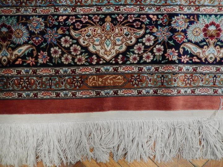 8 x 8 Persian Qum Silk Rug unique masterpiece Octagon signed by master weaver