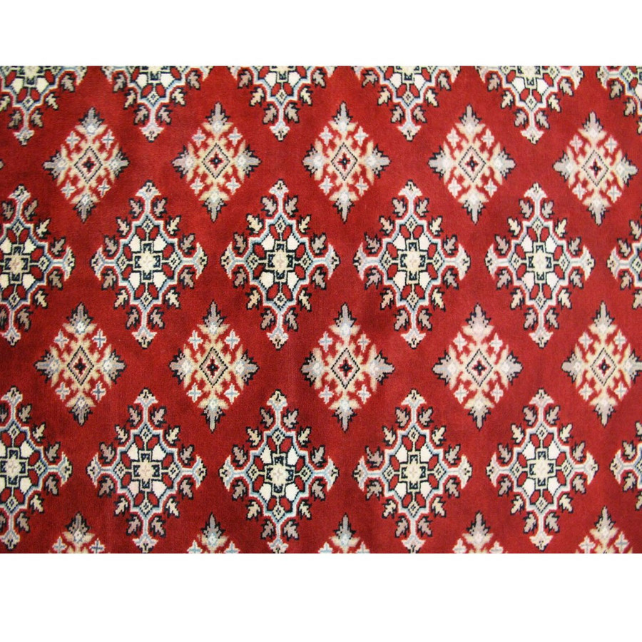 7 x 7 Oriental Bokhara All-Over Design Jaldar Wool&Silk Square Rug
