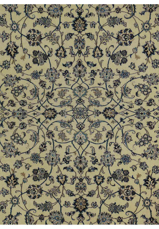 7 x 10 All-Over Design Persian Nain 9LAA Wool & Silk Rug