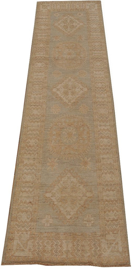 2'6'' x 9' Chobi Peshawar Sun Dried Rug Ancient Pot Dyeing Elegant Runner