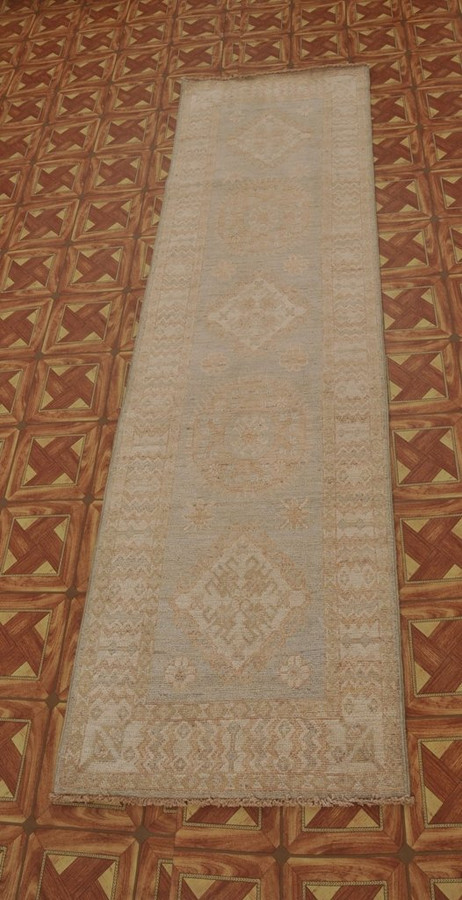 2'6'' x 9' Chobi Peshawar Sun Dried Rug Ancient Pot Dyeing Elegant Runner