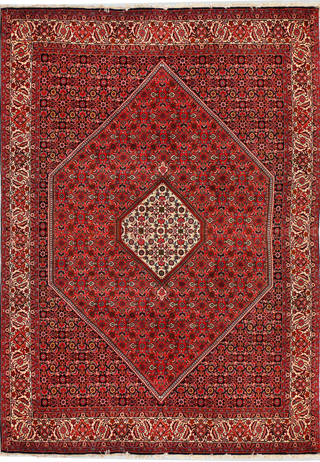 6'6" x 10 Persian Bijar Rug Diamond Medallion