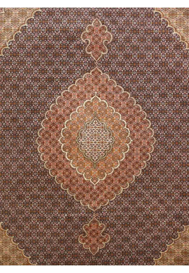 7 x 10 Persian Mahi Design Tabriz 50 Raj Wool and Silk Rug