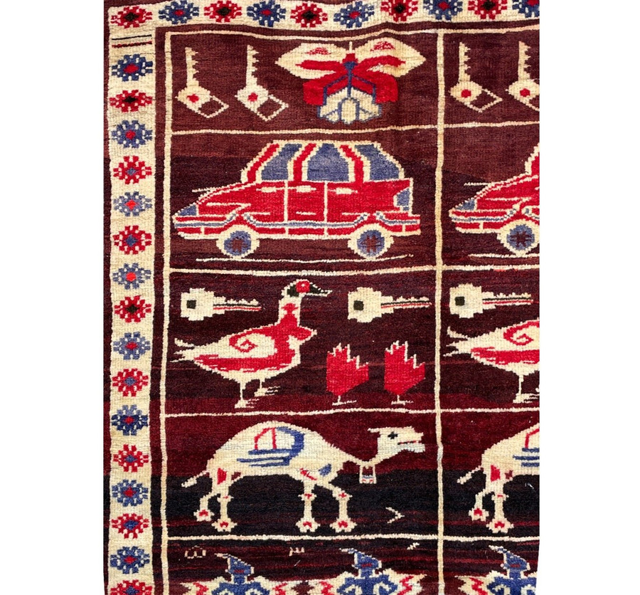 3'3" x 4' Oriental Baluch Tribal Rug