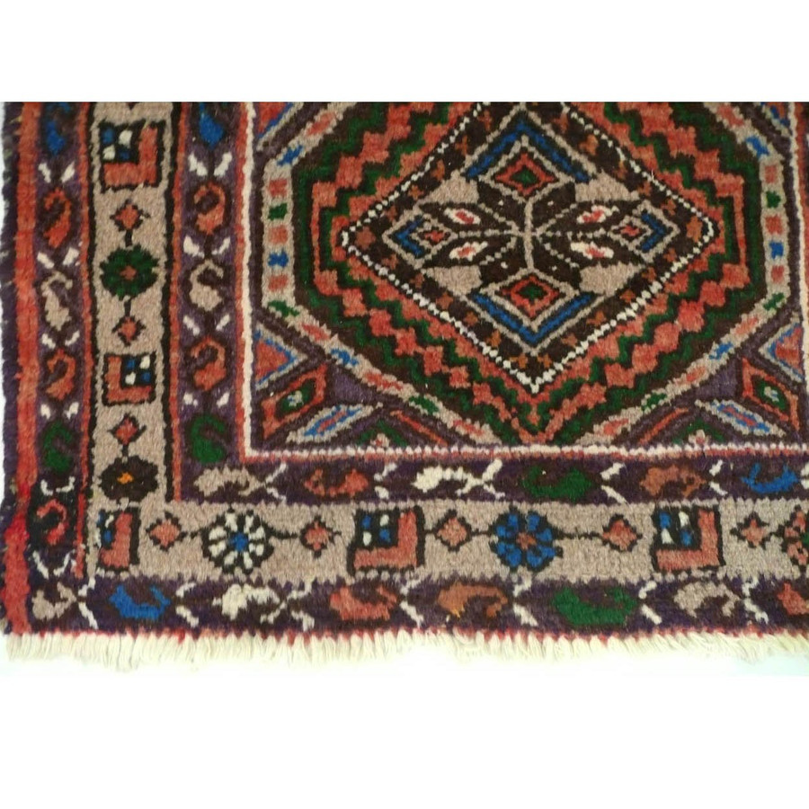 Edge and fringe detail of the 2'3" x 3'9" Persian Enjlas Rug, showcasing craftsmanship
