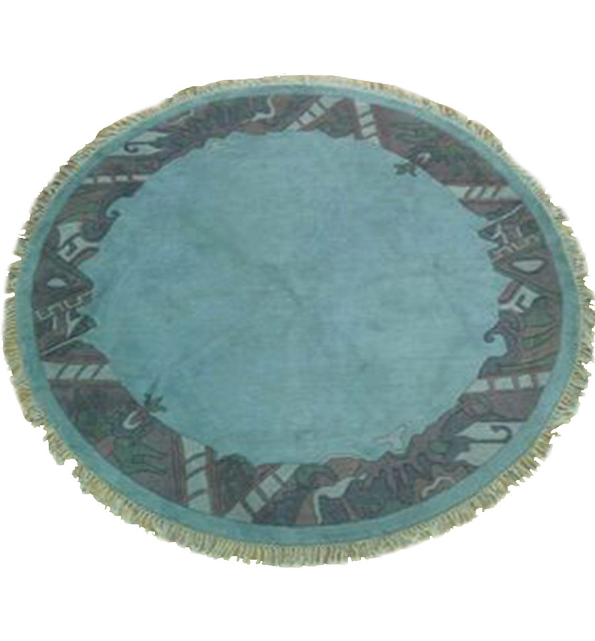 8 x 8 Modern Light Blue Tibet Open Field Handmade rug