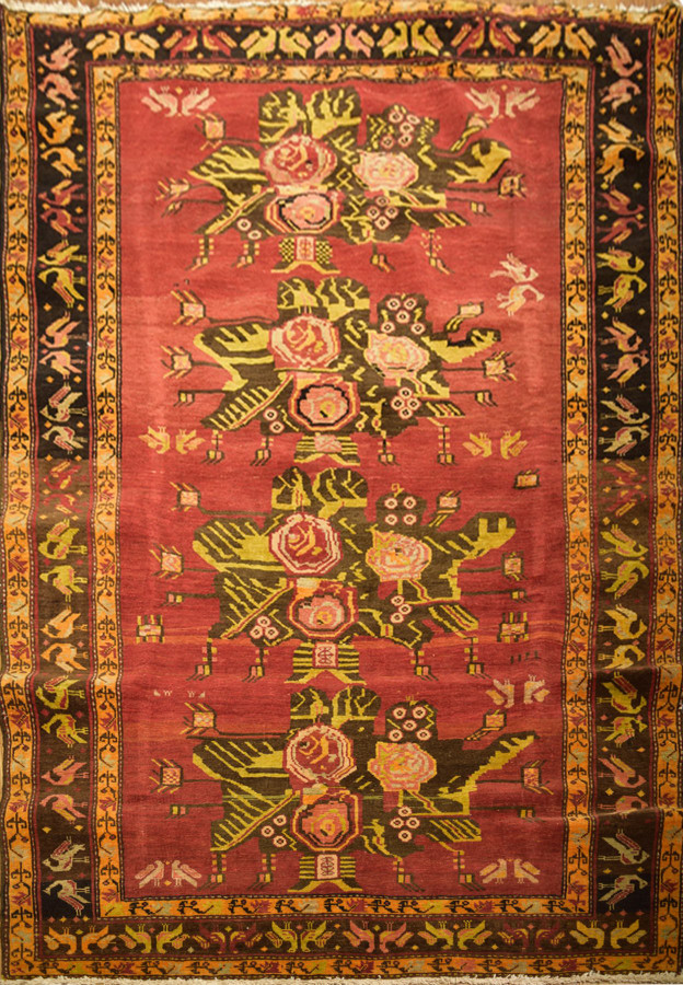 4'5 x 7'3 Caucasian Kazak Semi-Antique Rug