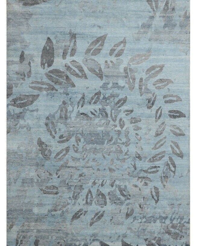 9' x 12' Area Rug  Nepali Look Gray Modern Handmade