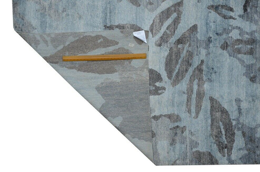 9' x 12' Area Rug  Nepali Look Gray Modern Handmade