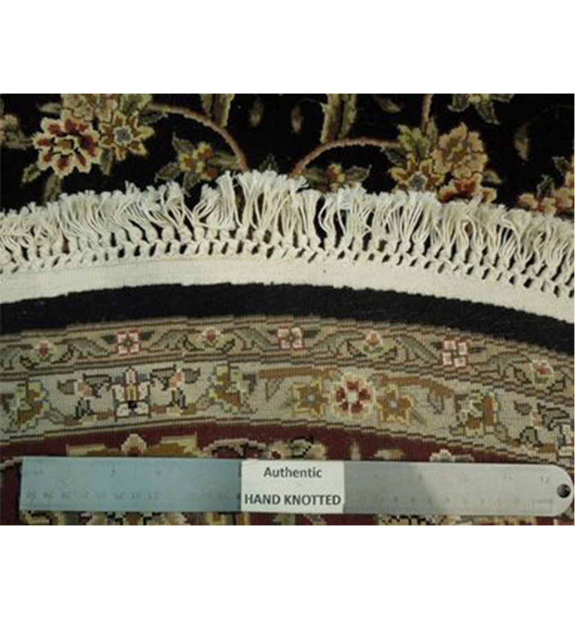 6 x 6 Oriental Tabriz Round Rug Wool & Silk