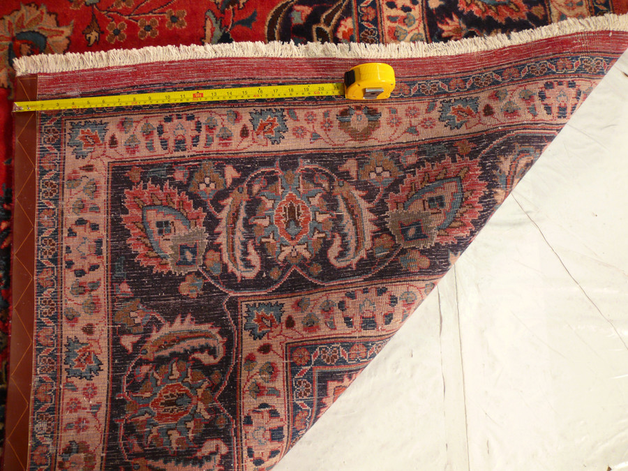 9'8 x 12'7 Persian Mashad Corner Medaillon Rug signed by master weaver