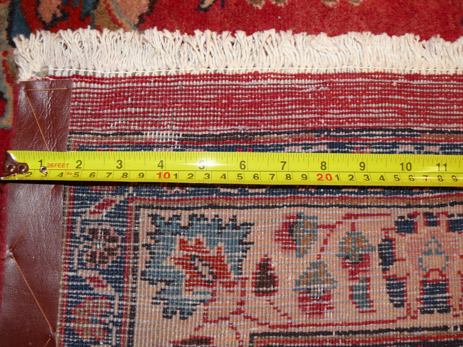 9'8 x 12'7 Persian Mashad Corner Medaillon Rug signed by master weaver