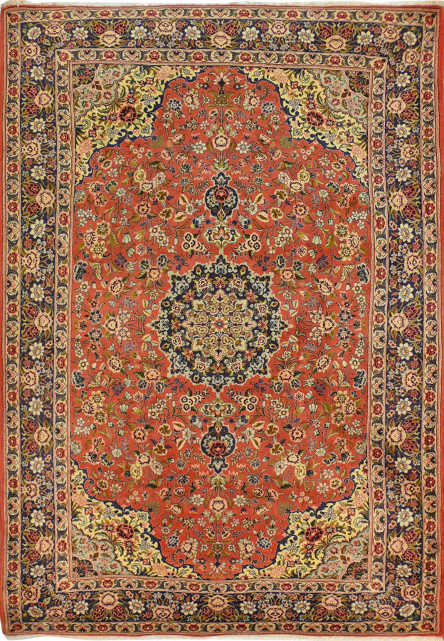 7x10 Bidjar Persian Rug - View of the full rug with intricate pattern and rich colors