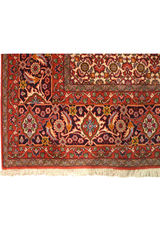 Detailed border of 8' x 11'2" Bijar Persian Iron Rug