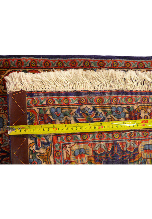 Zoomed backside of 2'6 x 7 Persian Bijar Runner showing the tight knotting and durable construction.