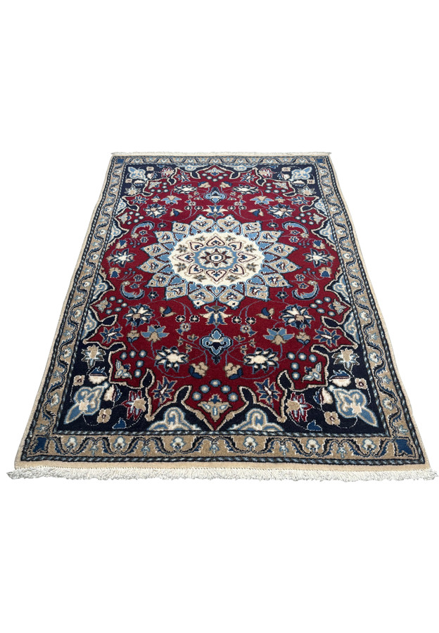 2'10" x 4'5" Red Persian Nain Rug very rare rug with beautiful vines and floral motifs