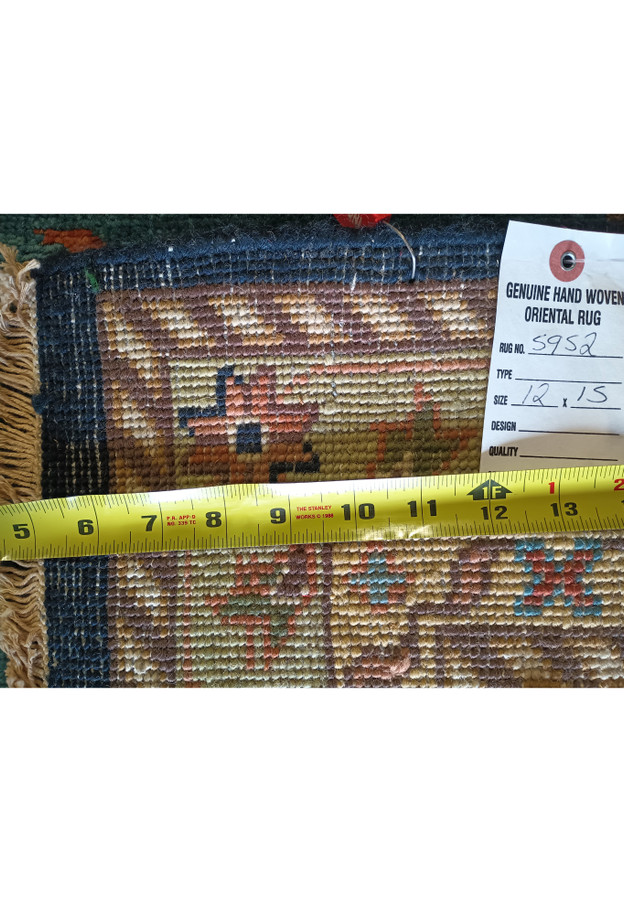 Backside detail of 12x15 Serapi Oriental Rug, highlighting weave quality.