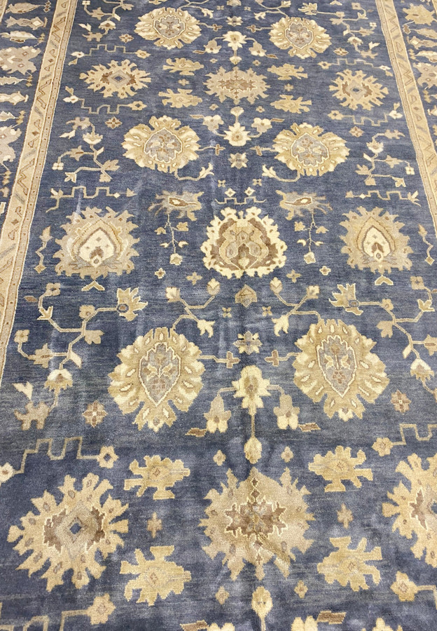 Midfield design of 10'2" x 20' Chobi Rug with floral and geometric patterns