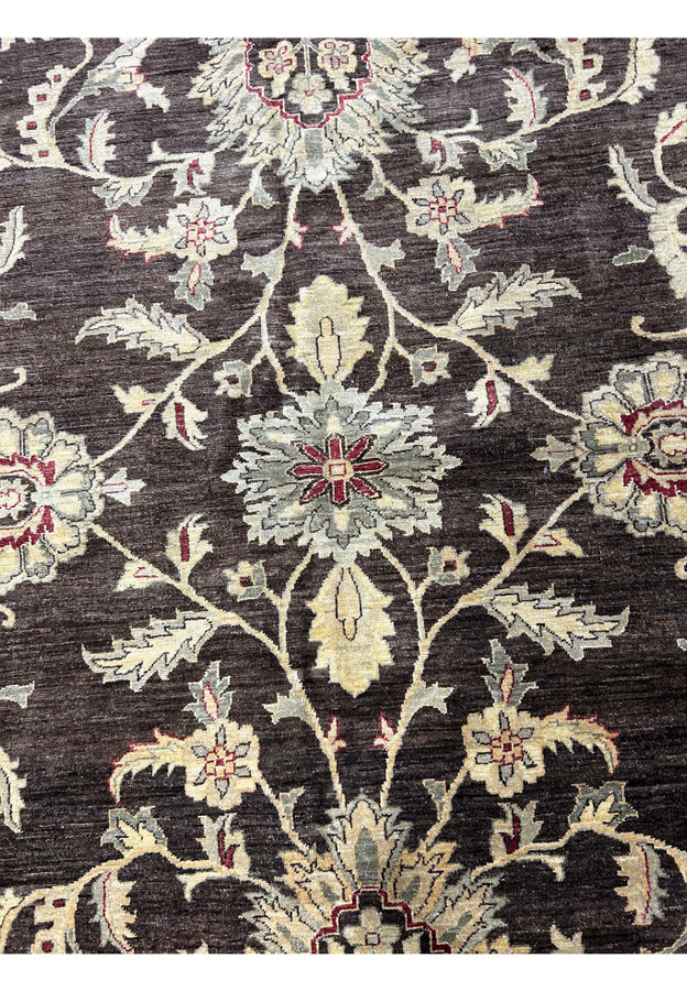 Midfield view of the 12 x 14'5 Oriental Ziglar Rug, showing the central medallion and surrounding floral patterns.