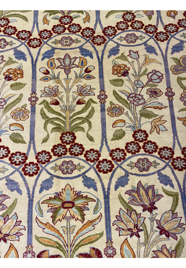 Zoomed-in view of the 12 x 16 Ziglar Rug's midfield floral motifs.
