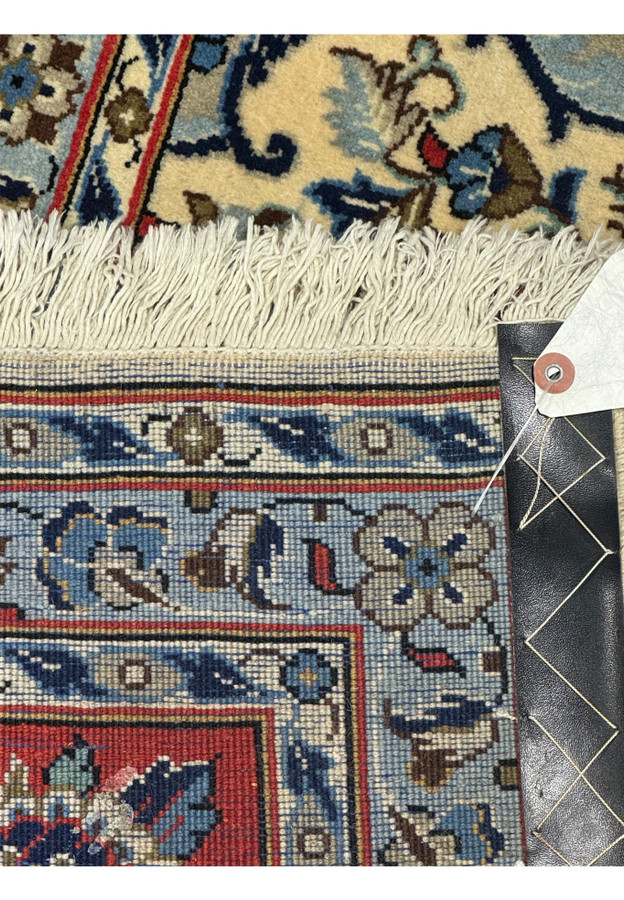 Backside of the 8'2 x 11'6 Persian Kashan Rug, highlighting hand-knotted wool craftsmanship.