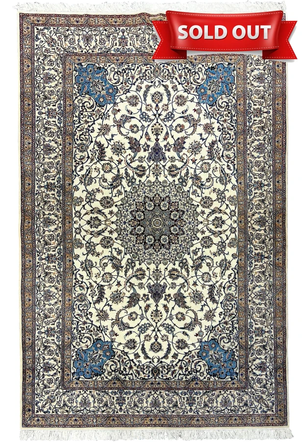 5'8 x 9 Signed Persian Nain 4 LA Habibian Rug