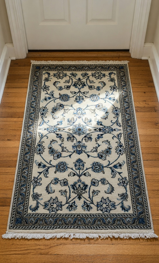 Full view of a 3x4'9 Persian Nain rug