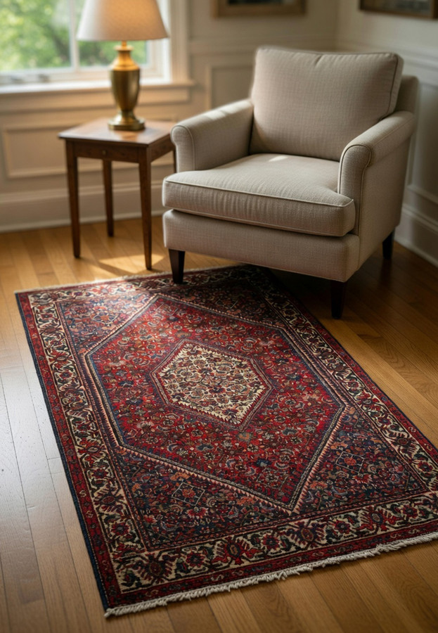 Authentic 3'3 x 5 Persian Gholtogh tribal rug