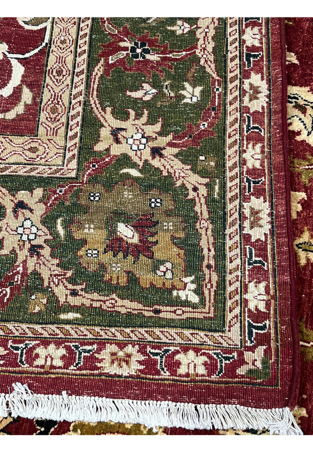 10x15 Oriental Agra rug backside cotton foundation knot structure detail