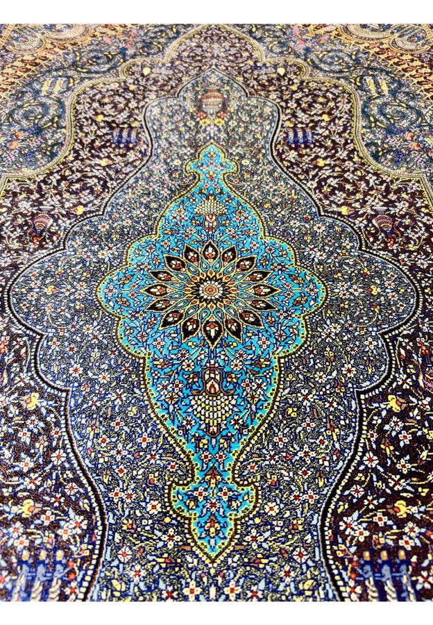 3'2 x 5' Persian Qum Pure Silk Rug | Signed Zabihi | Garden of Paradise