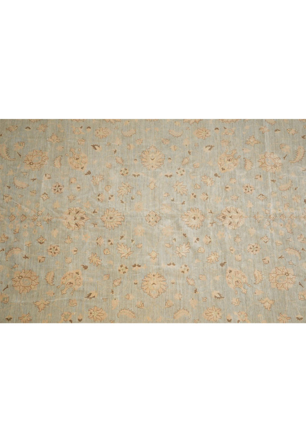 Field detail with cream and sand rosettes floating on the soft light blue ground
