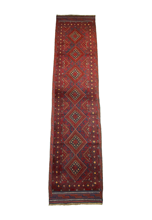 2' x 9'1" Afghan Mashwani Runner Rug