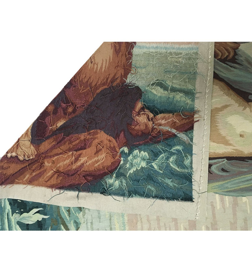 3'6 x 5 Antique pictorial tapestry | goblin wall hanging rug