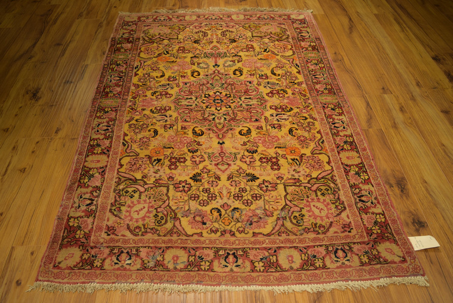 4'5" x 6'7" Antique Persian Sarough Rug