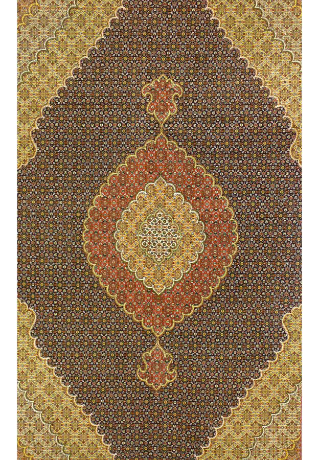 6'8" x 9'8" Persian Tabriz 50 Raj Mahi Design Wool & Silk Rug