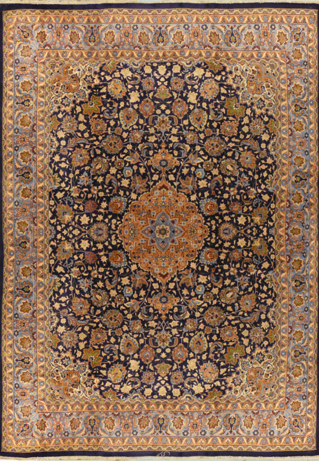 9'7" x 12'9" Persian Mashad Rug signed by master weaver