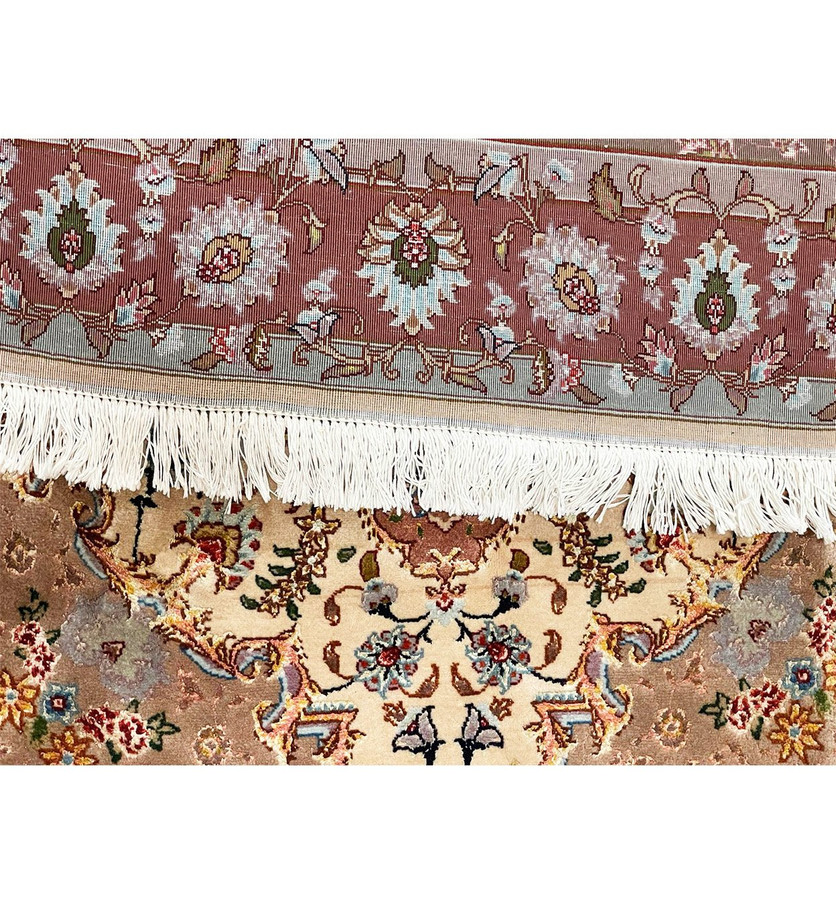 3'8 x 5'3 Persian Tabriz 50 Raj Wool & Silk Rug